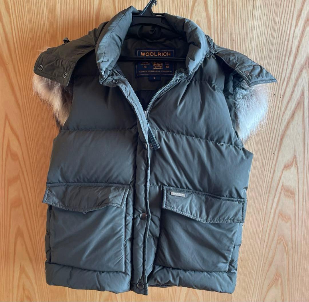 【美品】カーキ　ダウンベスト　ウールリッチ　S