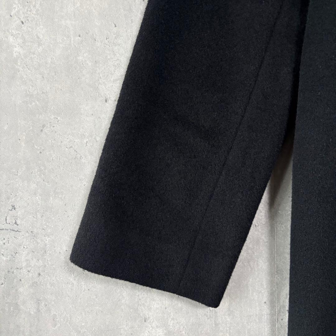 アンタイトル カシミヤ混 ノーカラーコート 黒 L 3 冠婚葬祭