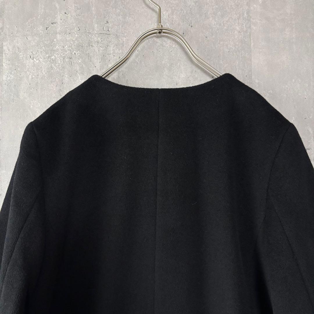 アンタイトル カシミヤ混 ノーカラーコート 黒 L 3 冠婚葬祭