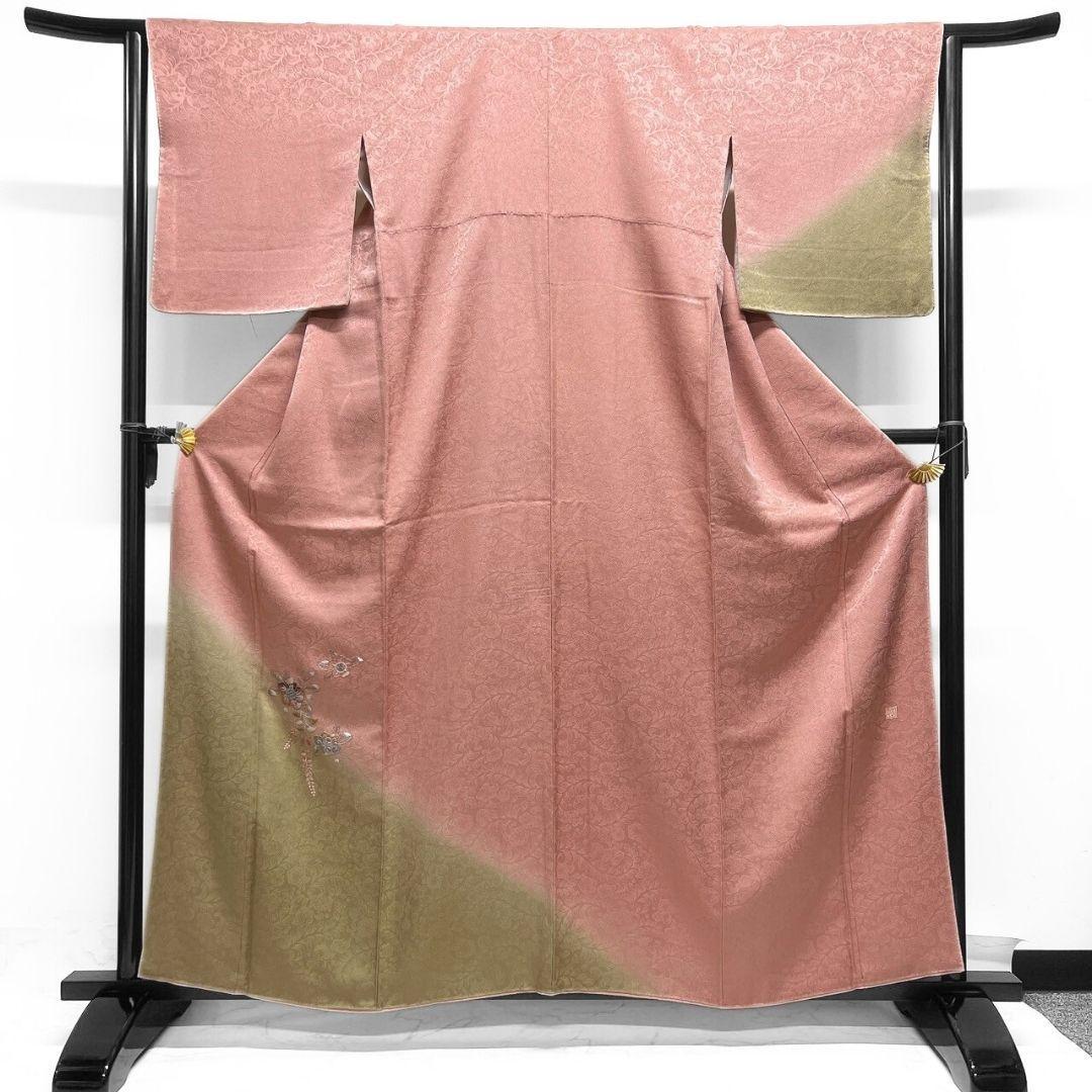 作家もの　刺繍　相良刺繍　辻ヶ花模様　辻ヶ花地紋　付け下げ　着物　124a p