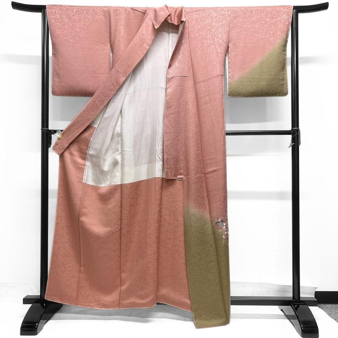 作家もの　刺繍　相良刺繍　辻ヶ花模様　辻ヶ花地紋　付け下げ　着物　124a p