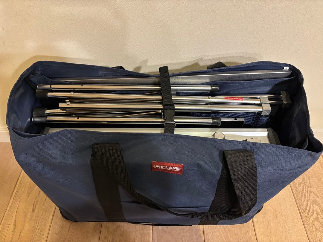 【美品】ユニフレーム☆ツーバーナー&キッチンスタンドセット　収納袋付き