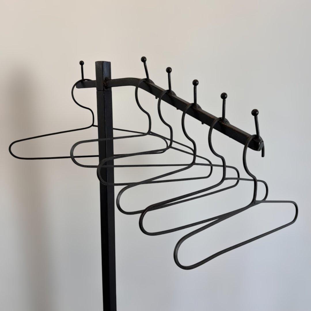 アイアンハンガーラック ハンガー6本付き スラントハンガー