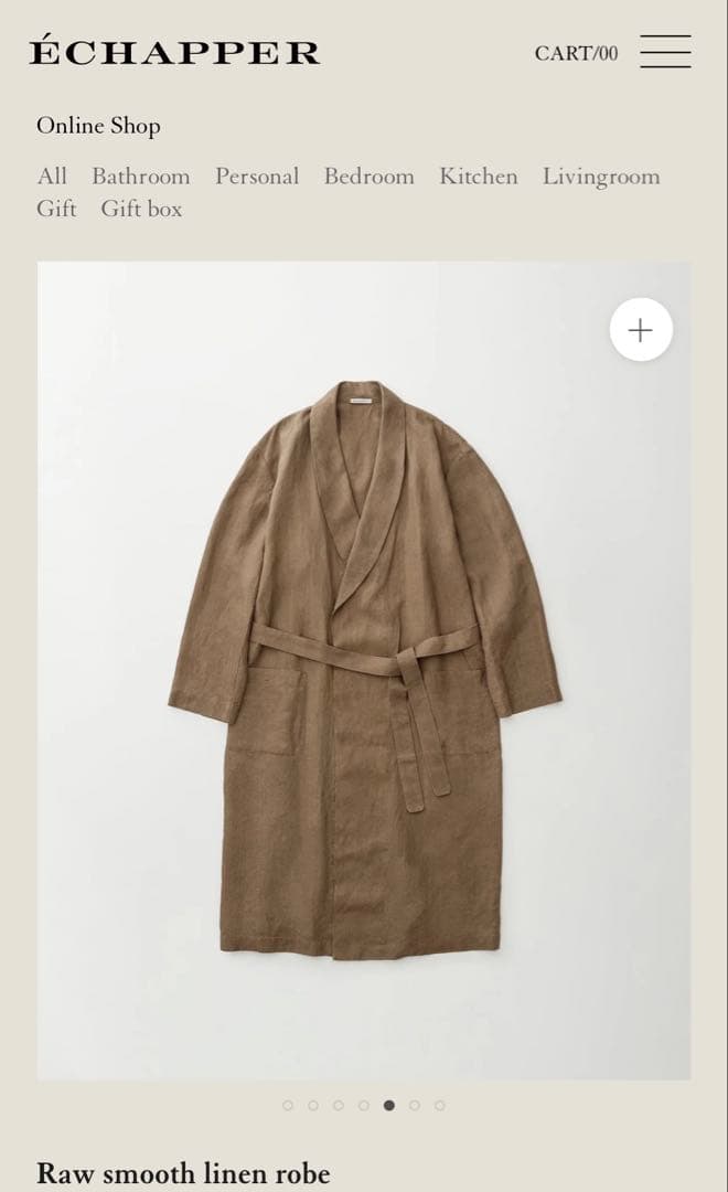 ÉCHAPPER(エシャペ)100%麻　ロングローブ、コート