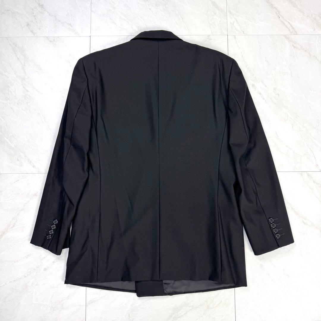 極美品 イヴサンローラン ウール ダブル スーツ 黒 4B M位 AB6