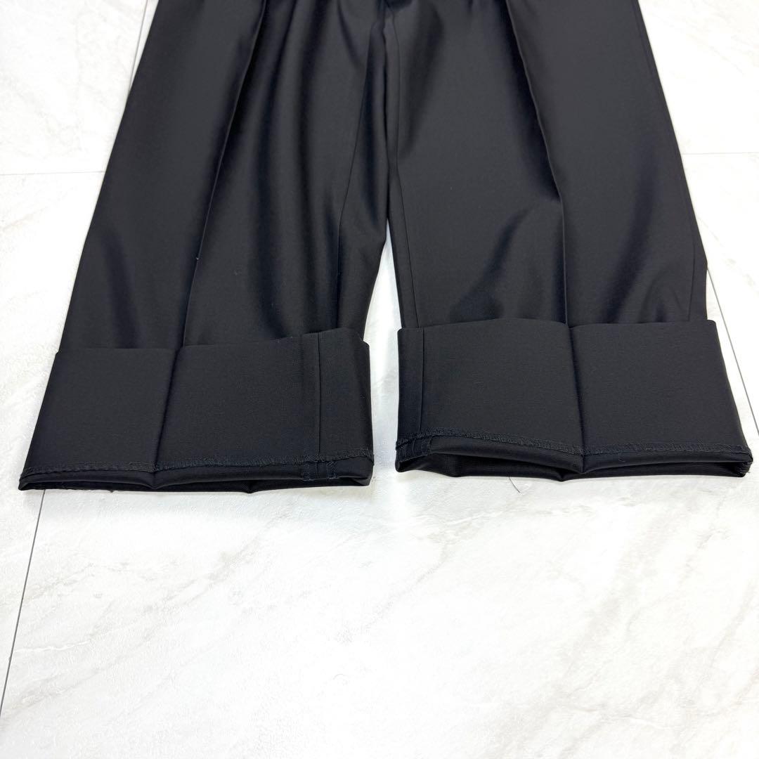 極美品 イヴサンローラン ウール ダブル スーツ 黒 4B M位 AB6