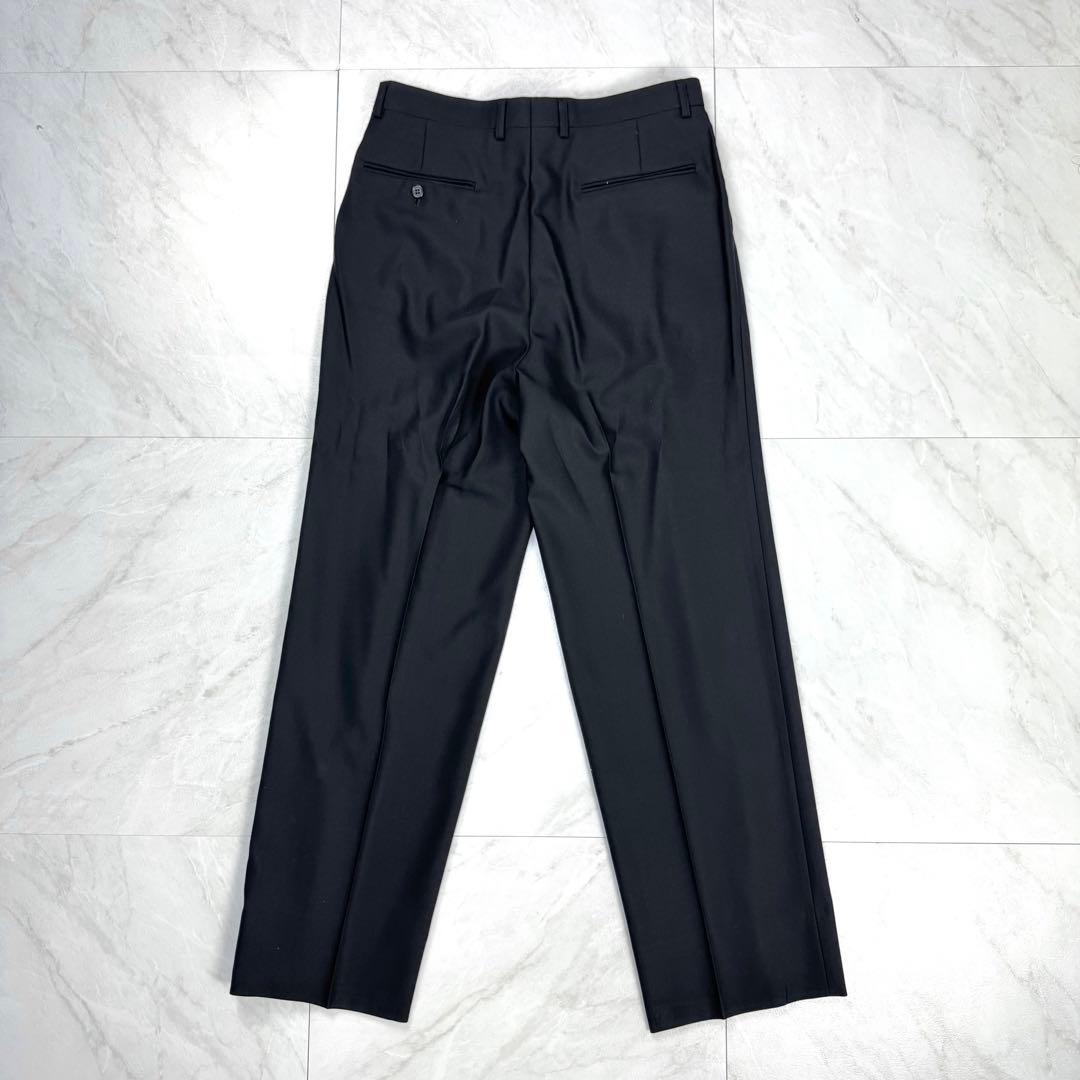 極美品 イヴサンローラン ウール ダブル スーツ 黒 4B M位 AB6