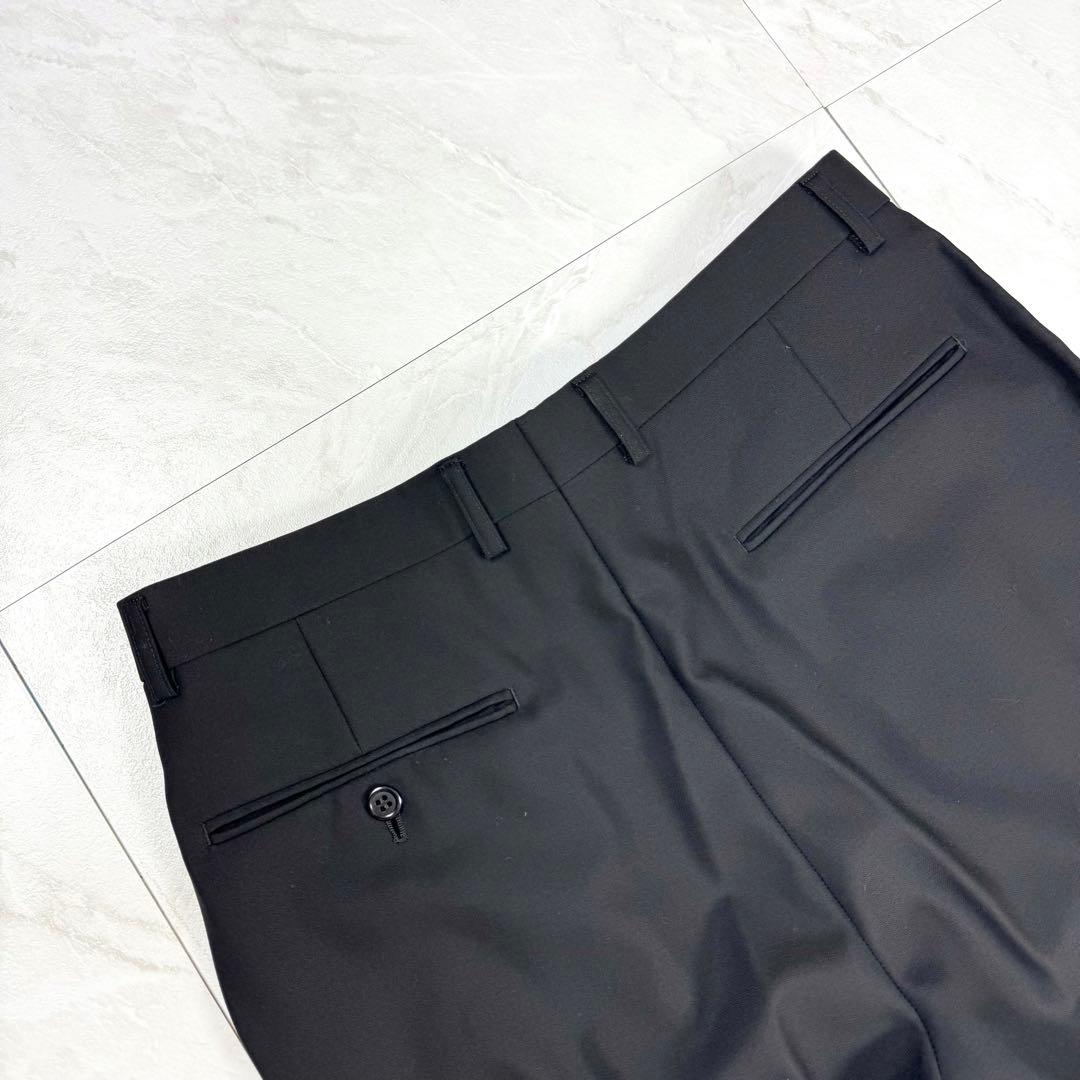 極美品 イヴサンローラン ウール ダブル スーツ 黒 4B M位 AB6