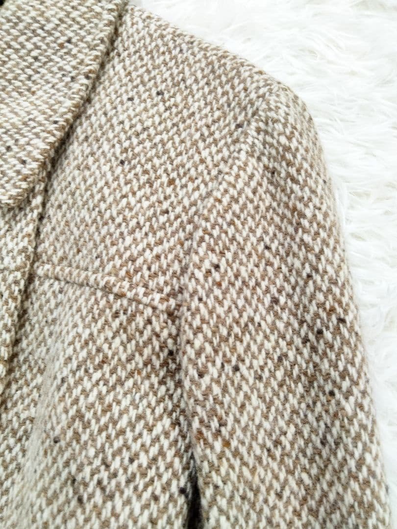 マックスマーラ　ロングコート　ツイード　ウール　ダブル