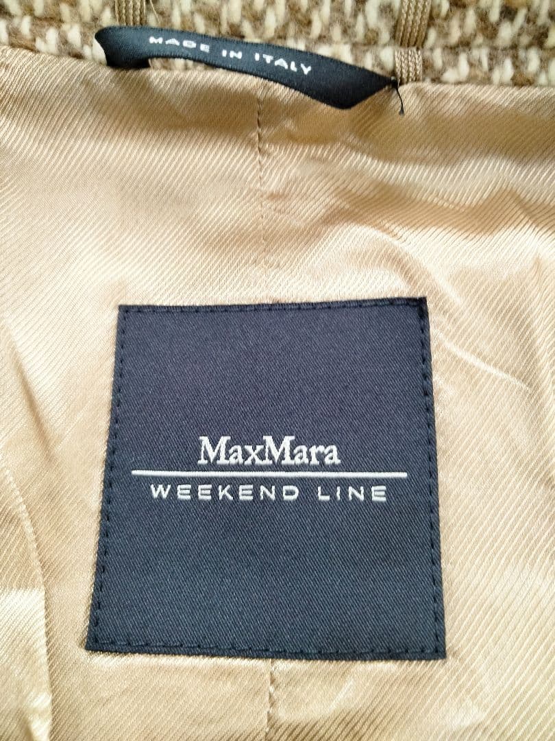 マックスマーラ　ロングコート　ツイード　ウール　ダブル