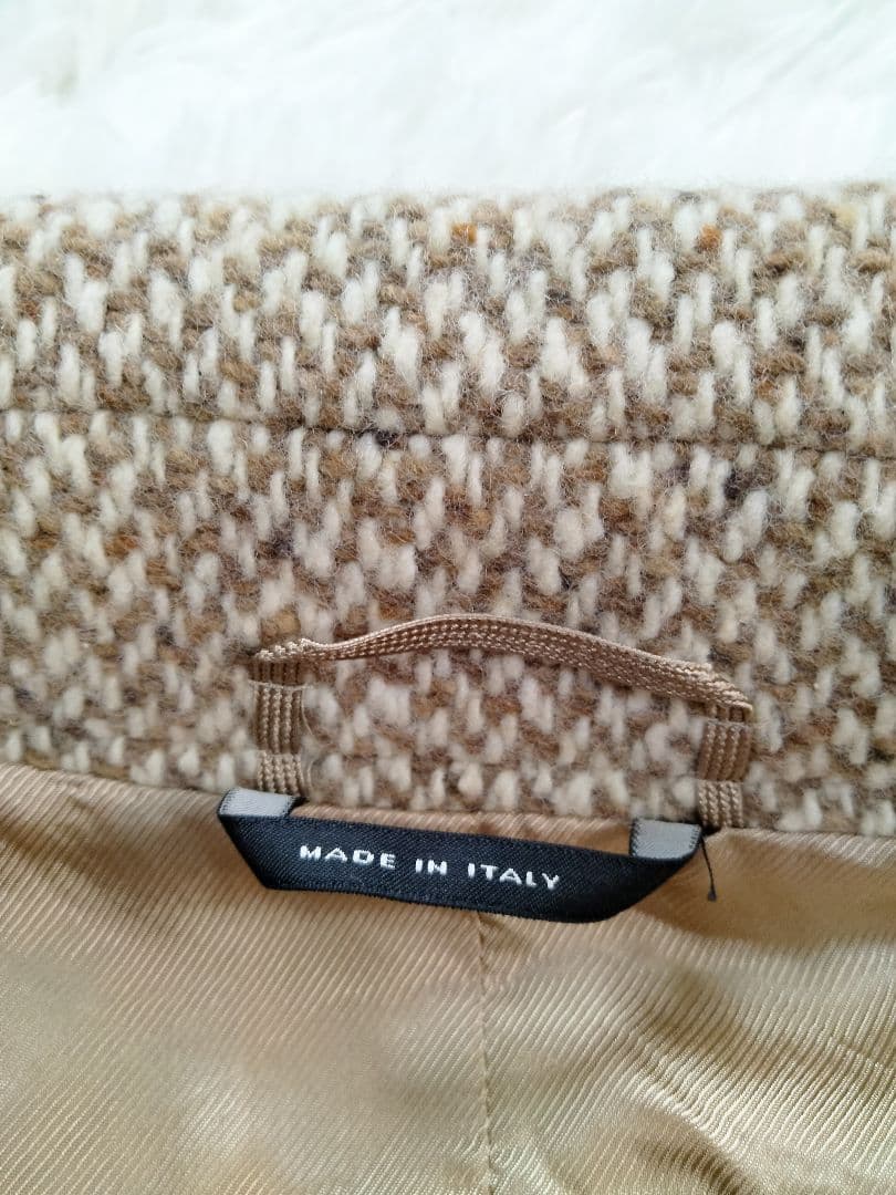 マックスマーラ　ロングコート　ツイード　ウール　ダブル