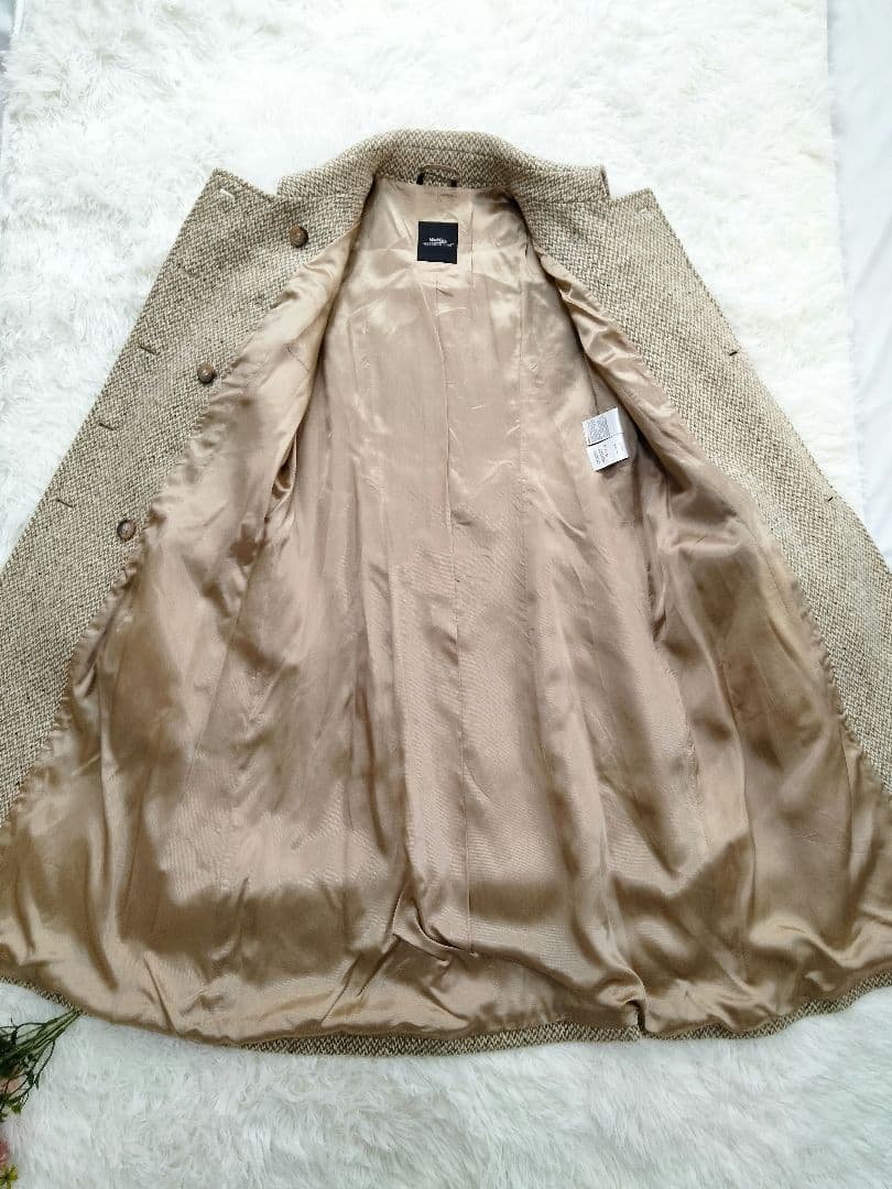 マックスマーラ　ロングコート　ツイード　ウール　ダブル