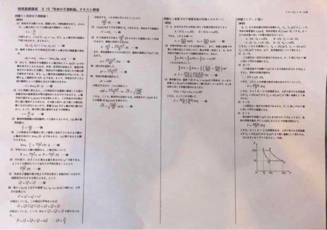 鉄緑会 高2物理 物理基礎講座 テキスト解答（例題解答）　2022年度