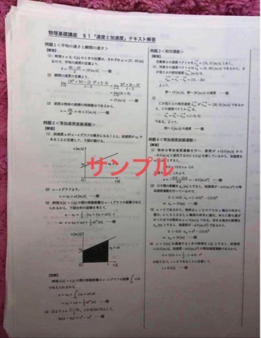 鉄緑会 高2物理 物理基礎講座 テキスト解答（例題解答）　2022年度