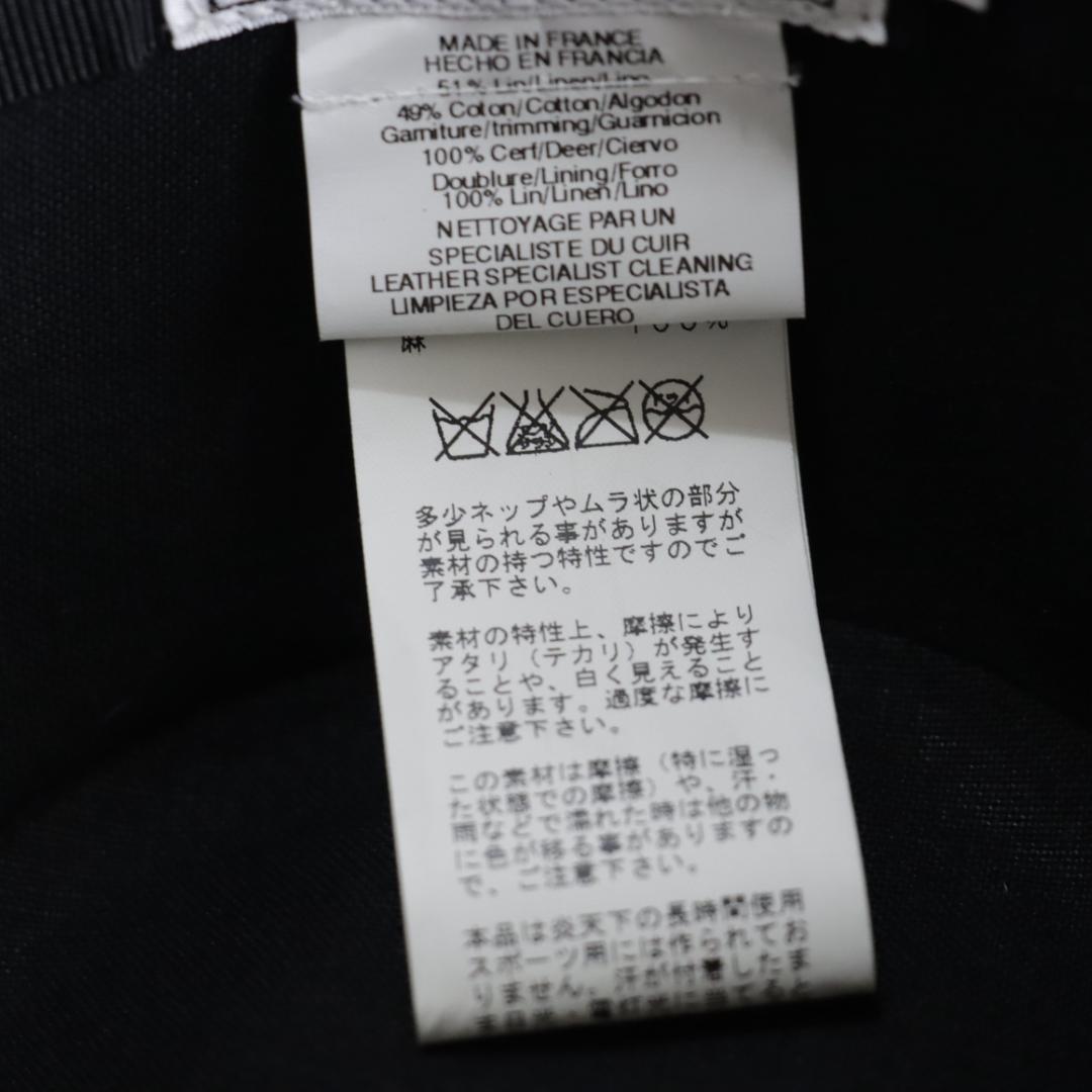 極美品！エルメス　最高級中折れハット　リネン×ディアスキン　鹿革　メンズ