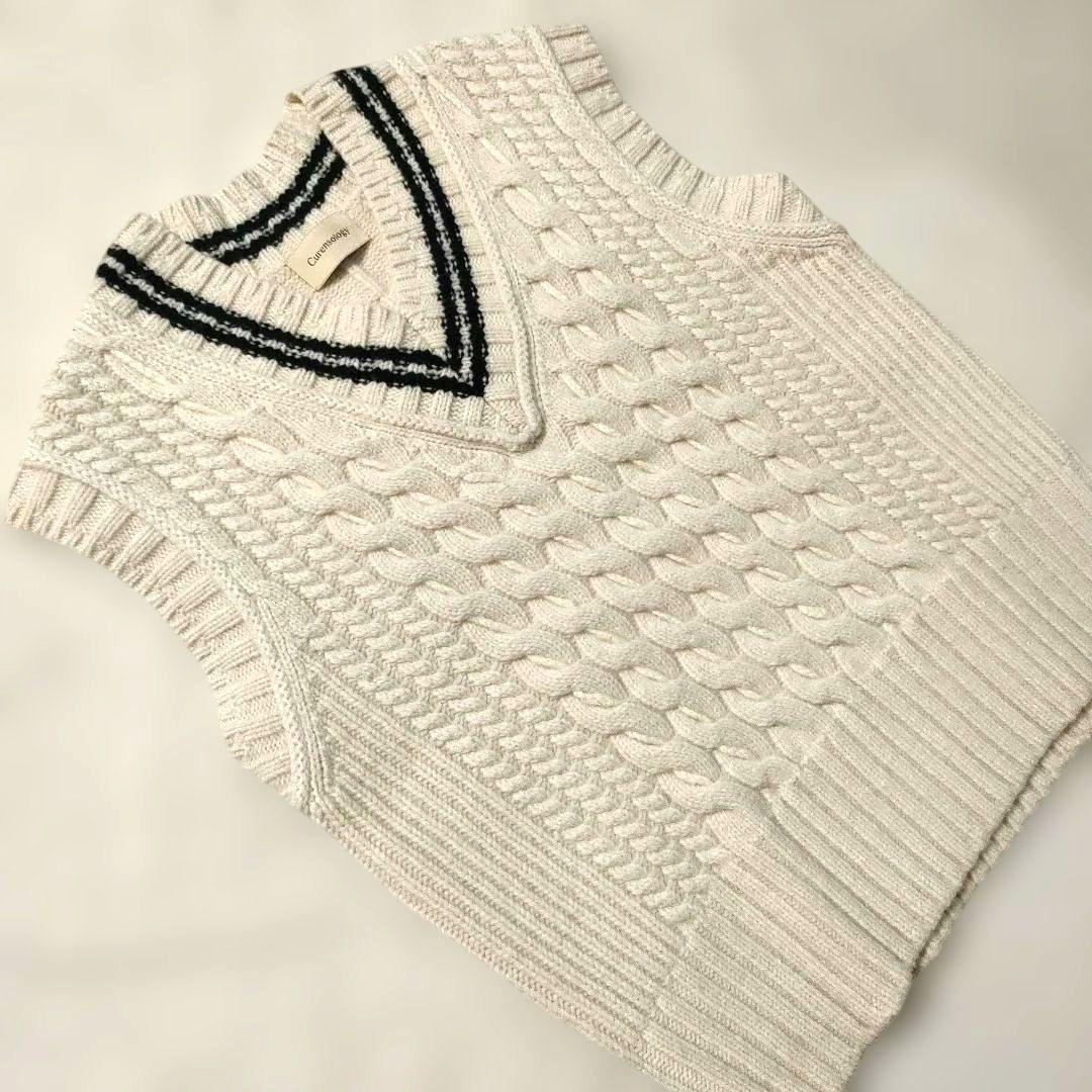 Curensology アラン チルデン ニット ベスト　アイボリー