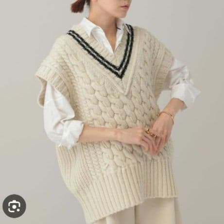 Curensology アラン チルデン ニット ベスト　アイボリー