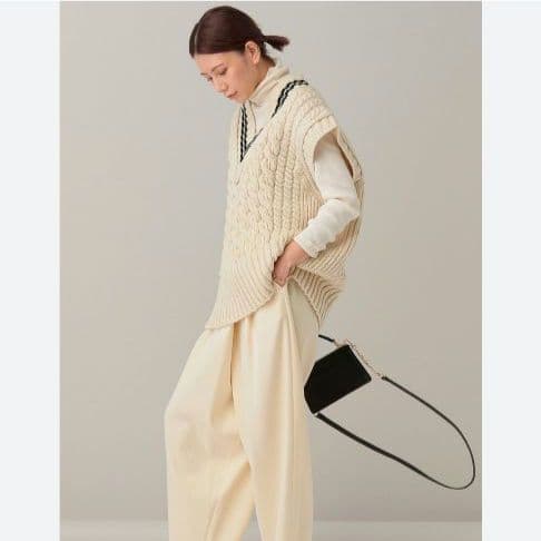 Curensology アラン チルデン ニット ベスト　アイボリー