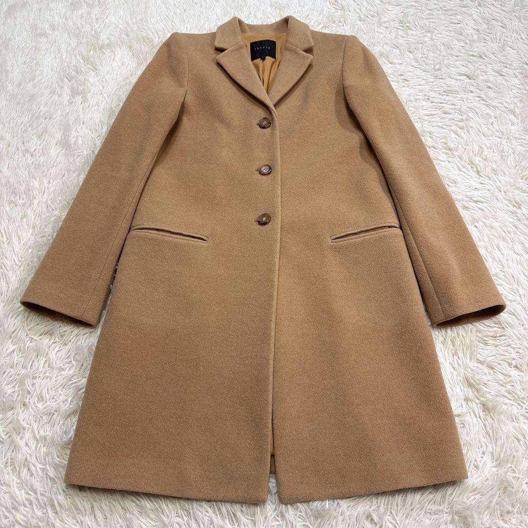 【美品】theory チェスターコート ベージュ カシミヤ100% S
