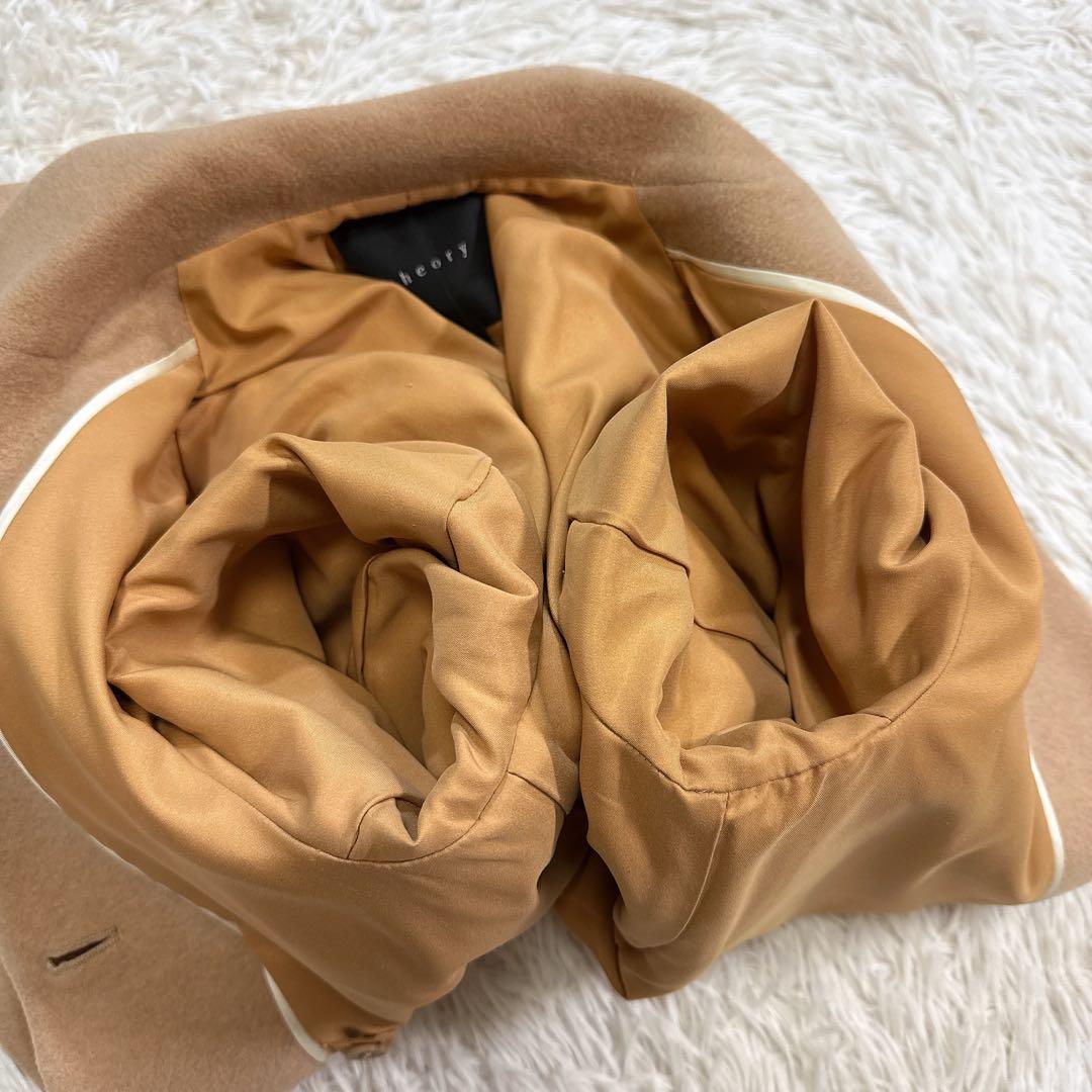 【美品】theory チェスターコート ベージュ カシミヤ100% S