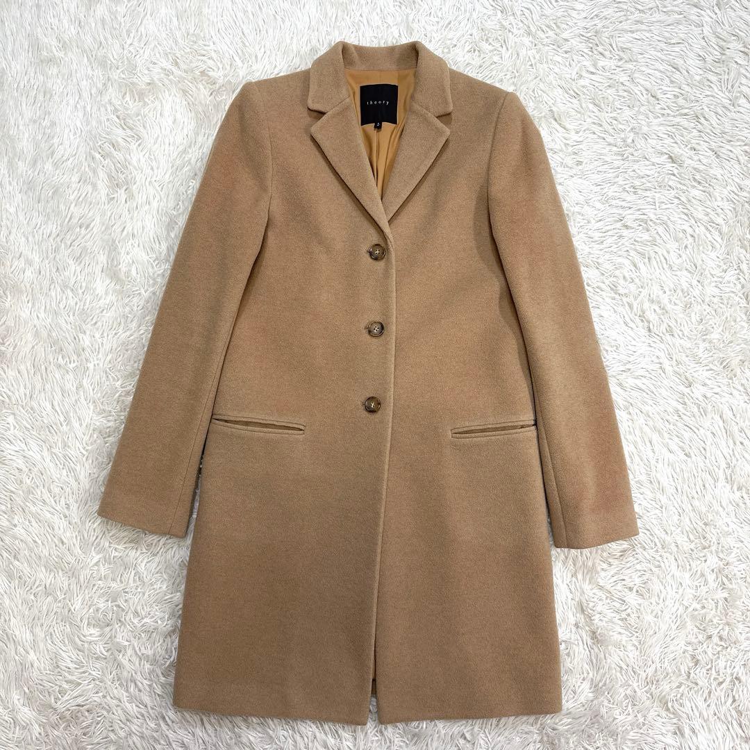 【美品】theory チェスターコート ベージュ カシミヤ100% S