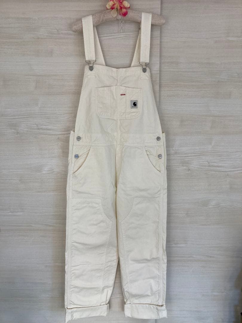☆えみりん☆【新品】Carhartt ホワイト オーバーオール Ⓜ️
