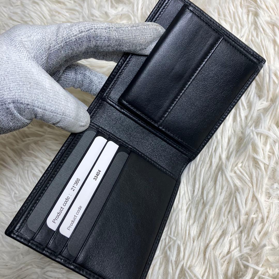 【未使用】 ブルガリ フォールドウォレット レザーブラック 付属品完備