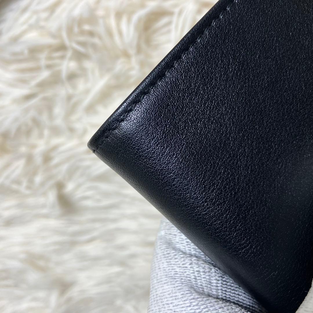 【未使用】 ブルガリ フォールドウォレット レザーブラック 付属品完備