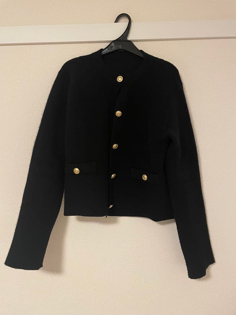 アニュアンス　ラクーンブレンドノーカラージャケット