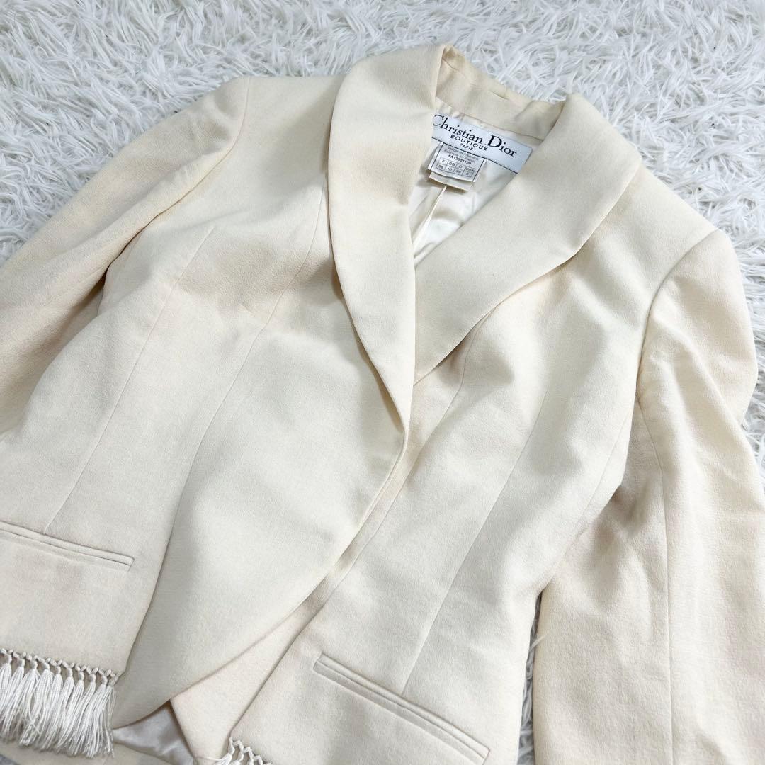 12742✨クリスチャンディオール ガリアーノ期 フリンジ テーラードジャケット