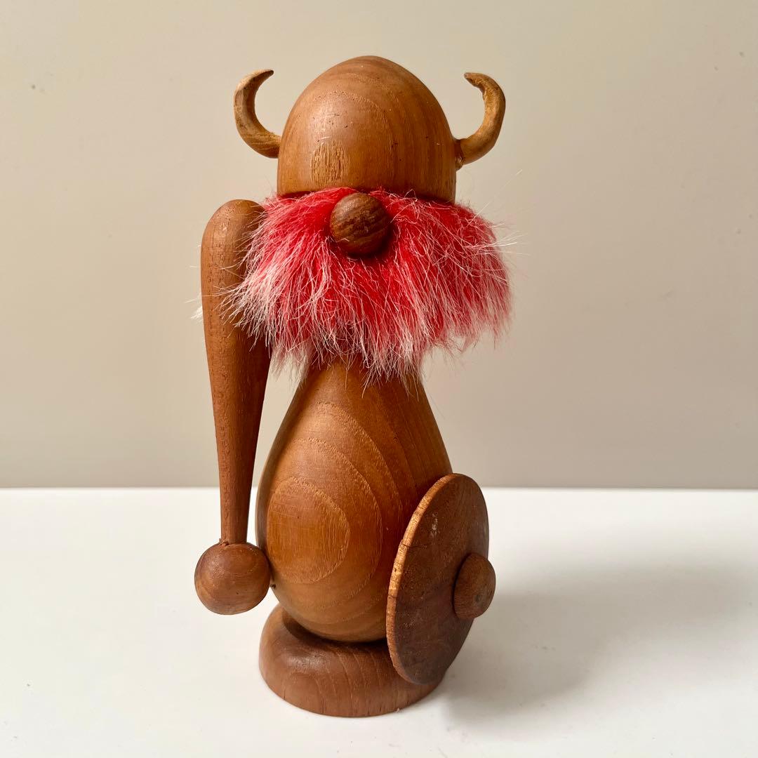 ノルウェー　ノギンス　木製　バイキング　人形置物