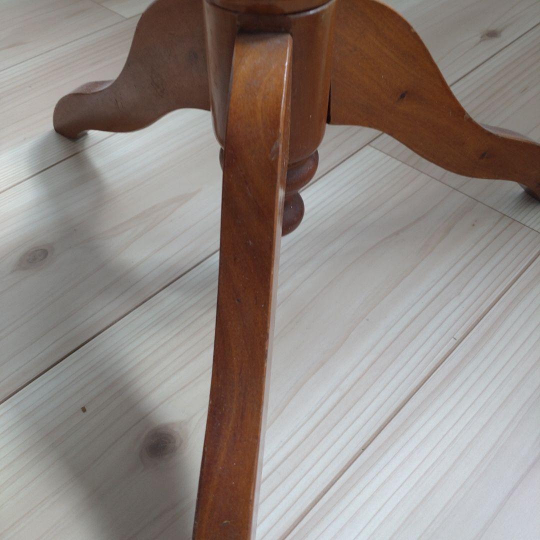 アンティーク 八角形 木製 テーブル 花模様の象嵌　カフェテーブル