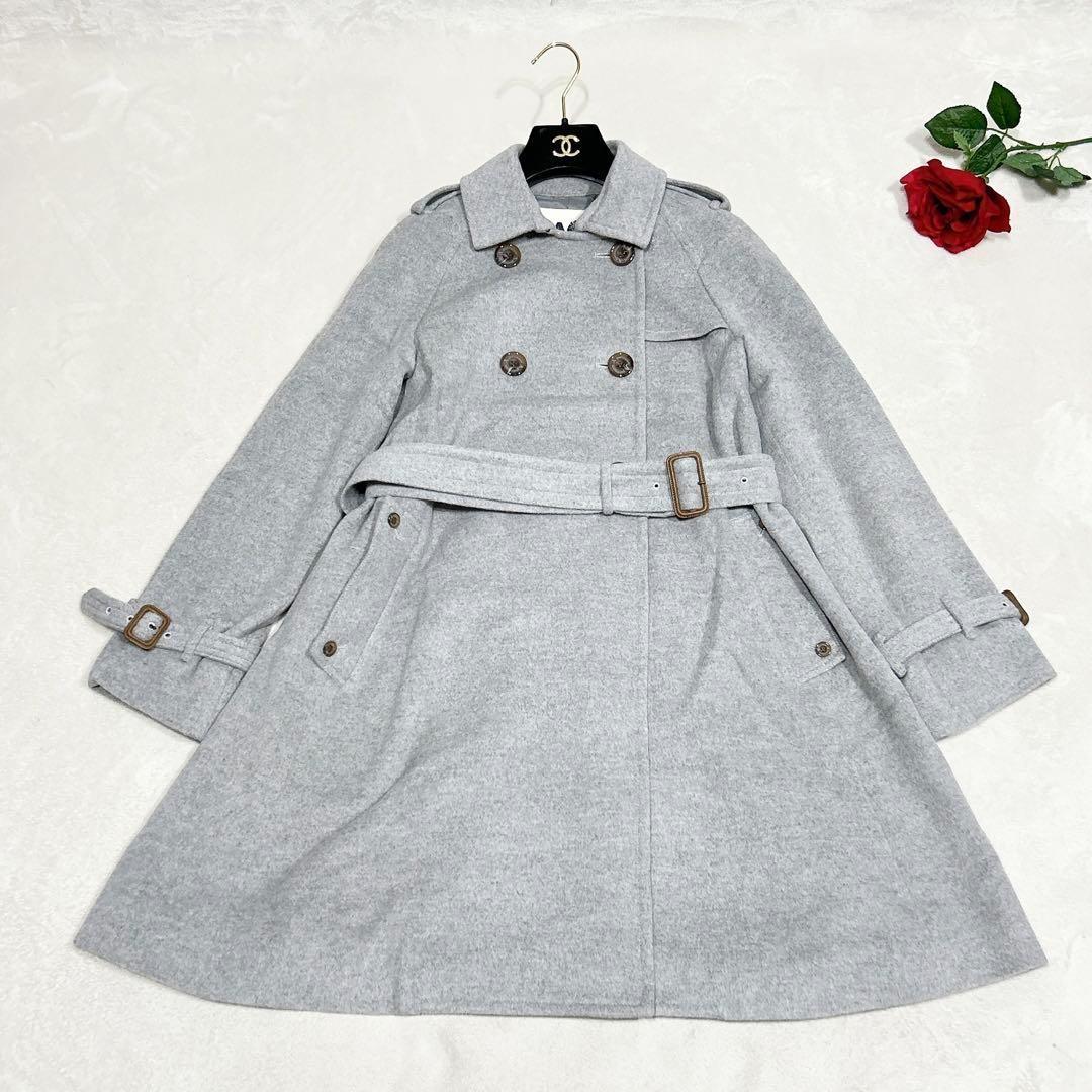 ほぼ未使用✨　アクアスキュータム　トレンチコート　アンゴラ　ウール　38 グレー