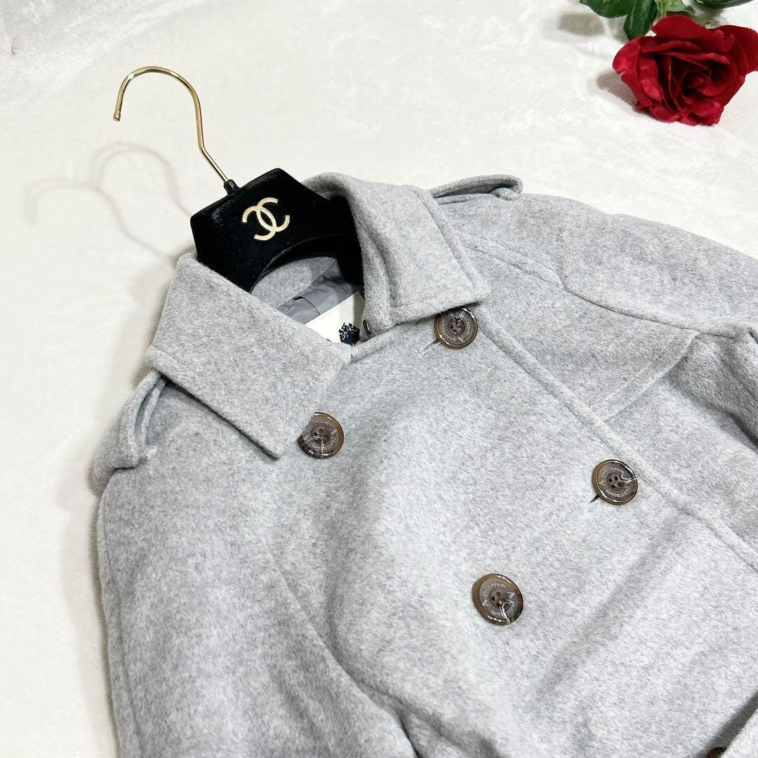 ほぼ未使用✨　アクアスキュータム　トレンチコート　アンゴラ　ウール　38 グレー