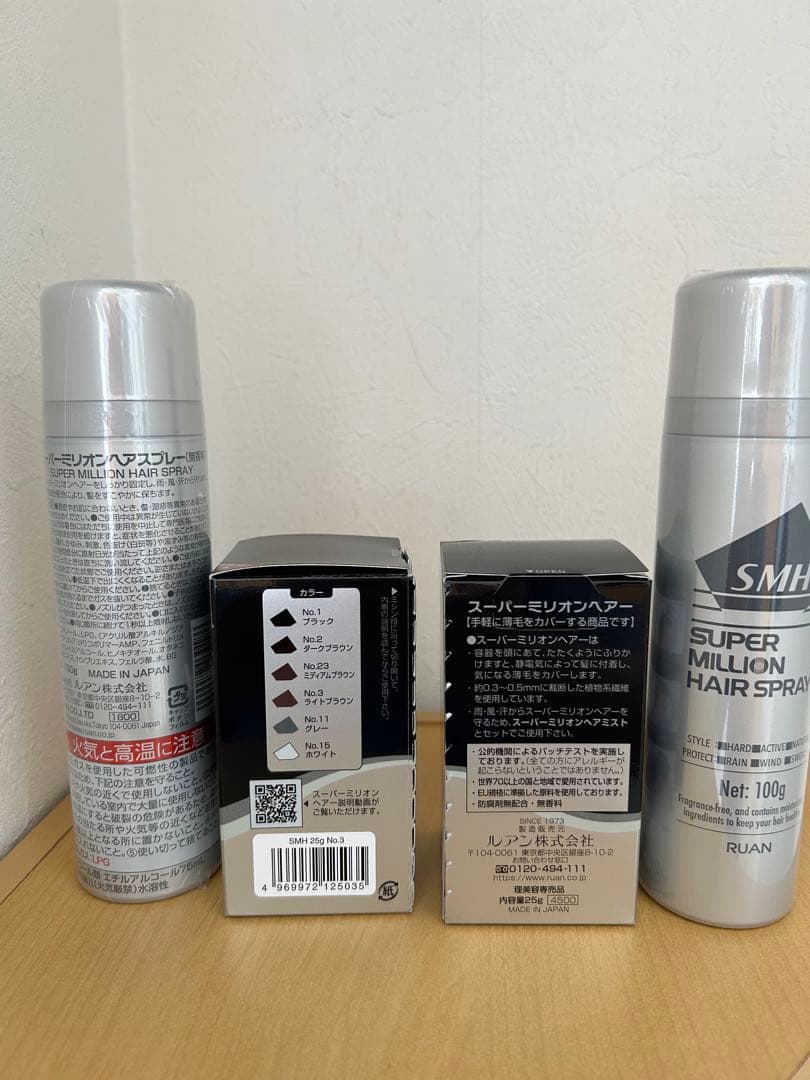 新品　 ライトブラウン スーパーミリオンヘアー 25g スプレー100g