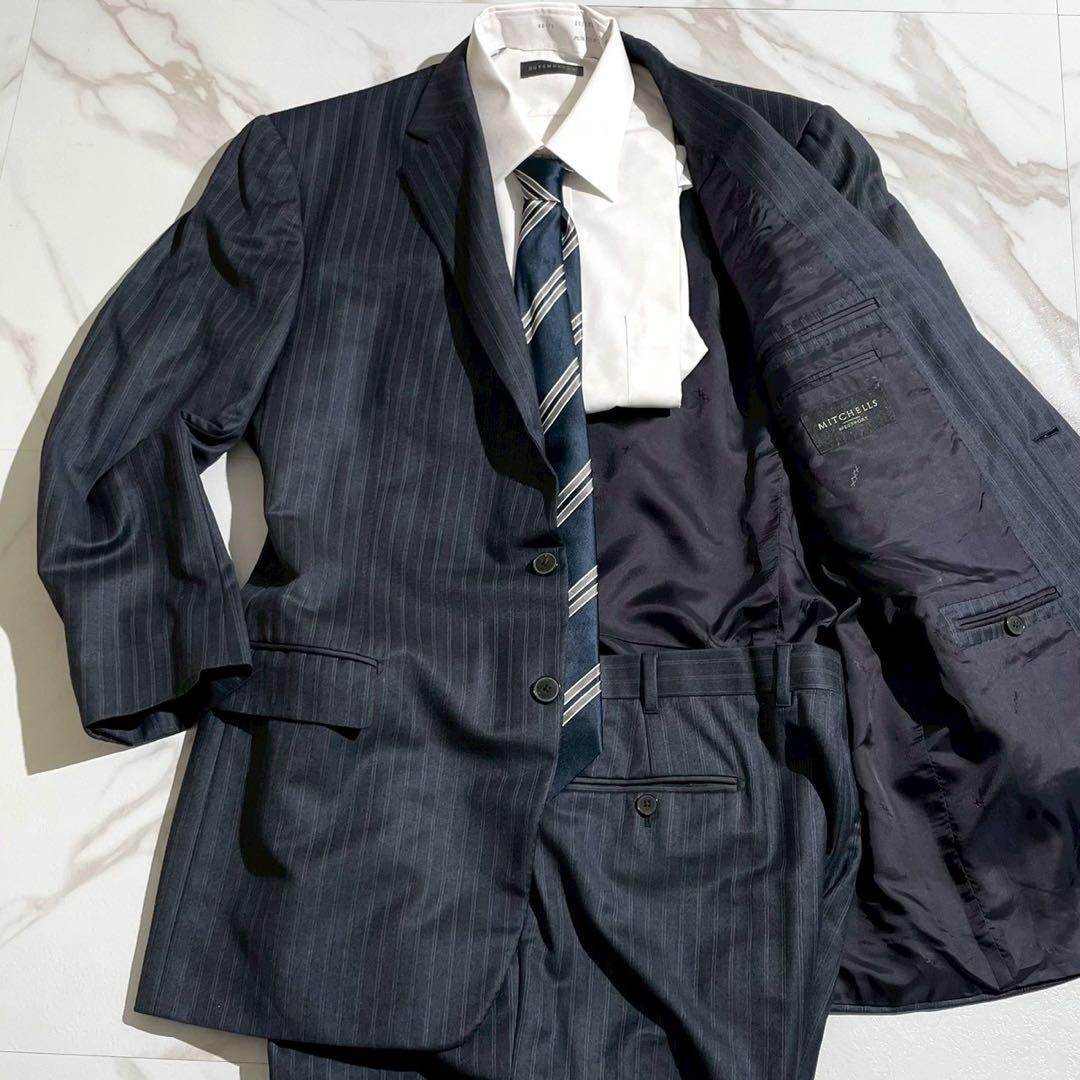 スーツ ゼニア生地 セットアップ イタリア製　高級感 XL相当　メンズ　ビジネス