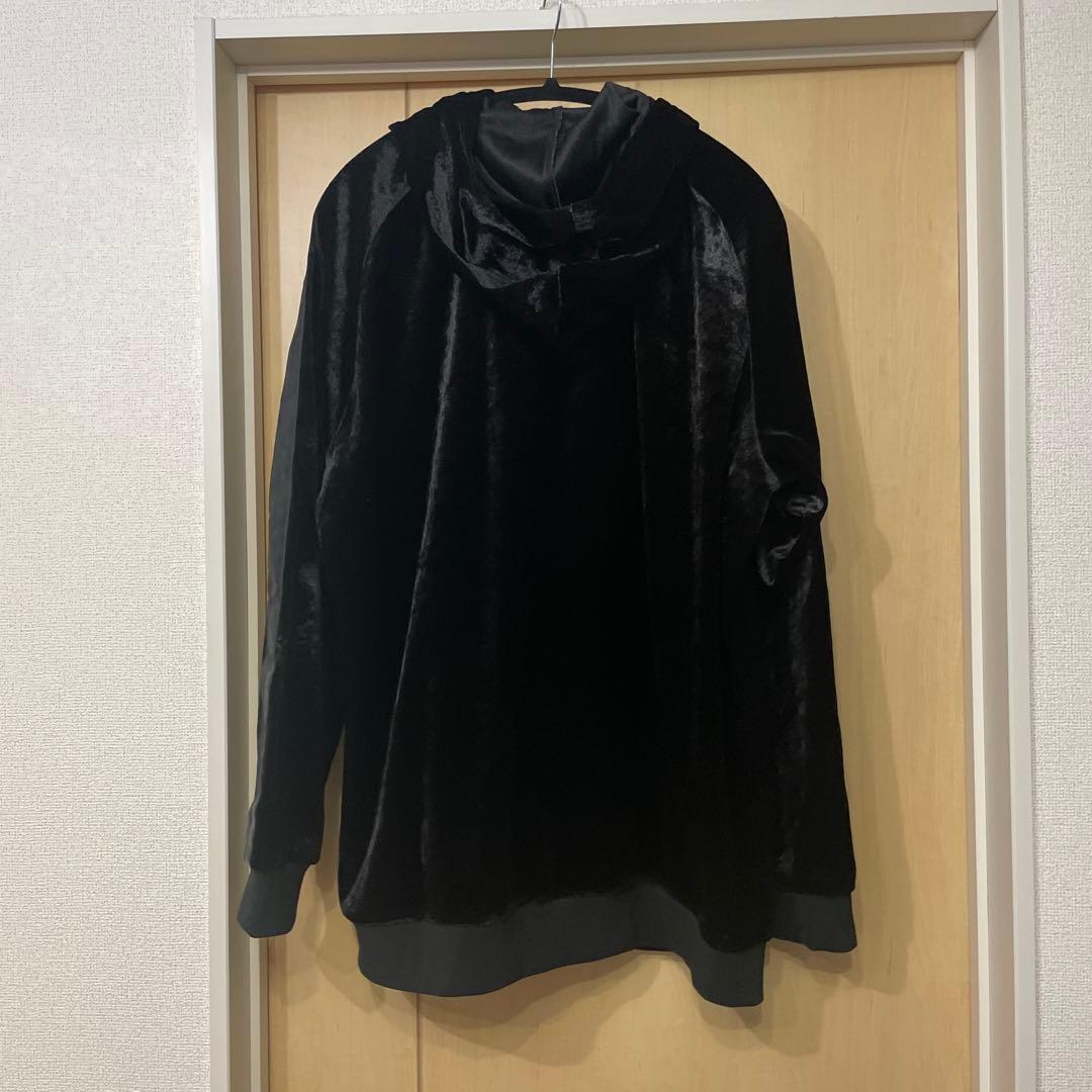 アディダス adidas ベロア セットアップ 上下 黒 ジップパーカー