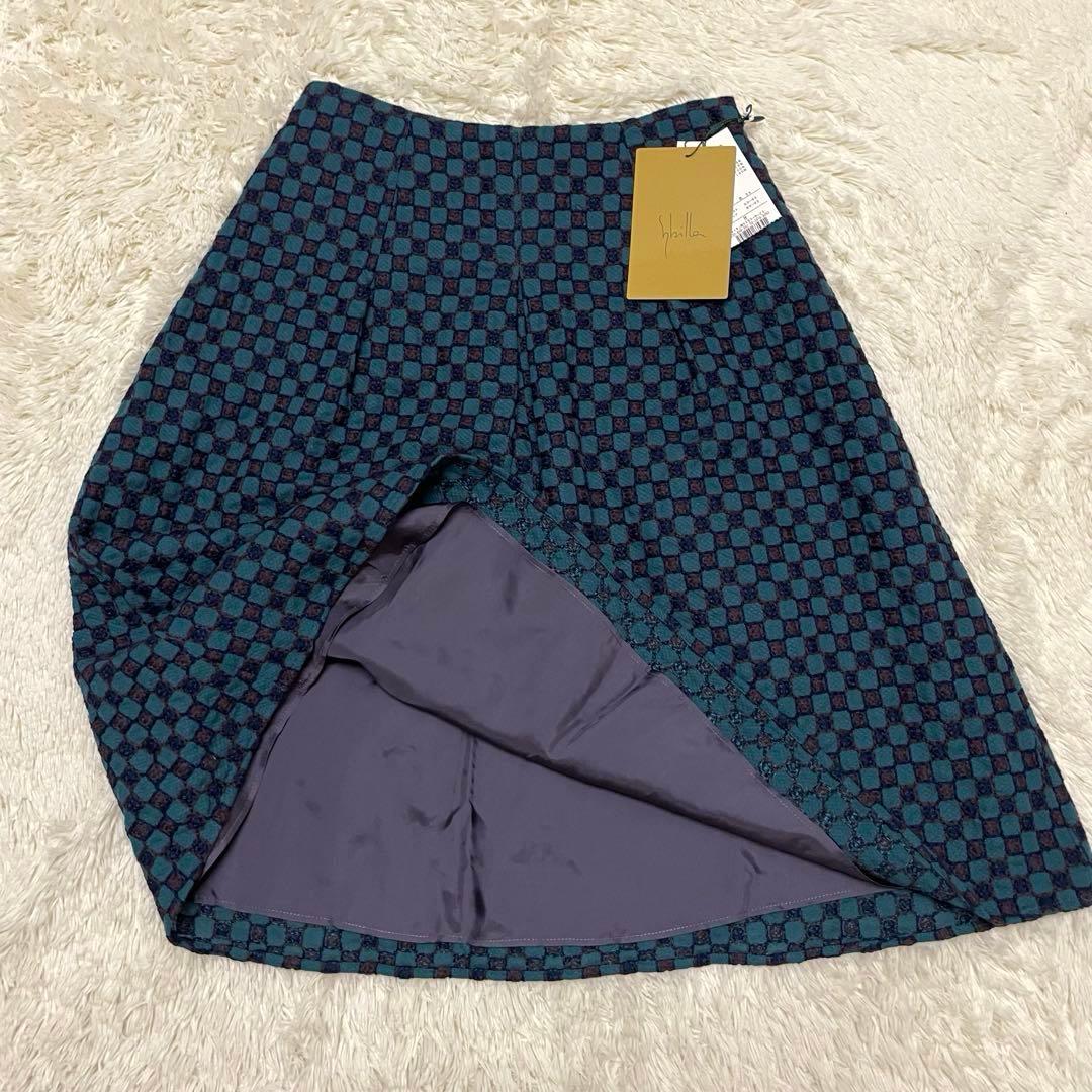 【新品タグ付き】Sybilla ジャガード織高級感エレガントフレアスカート