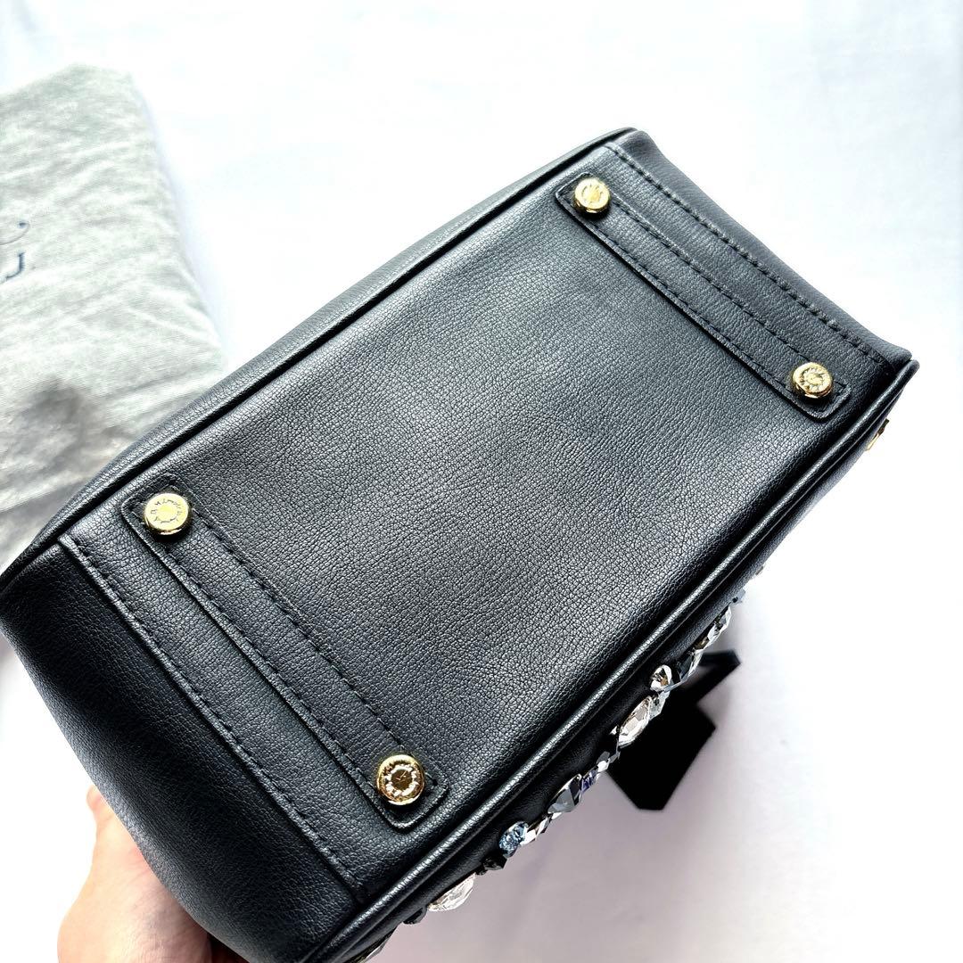 ADMJ スワロフスキー ステラ 星 ダノビオ ミニトートバッグ ブラック 黒