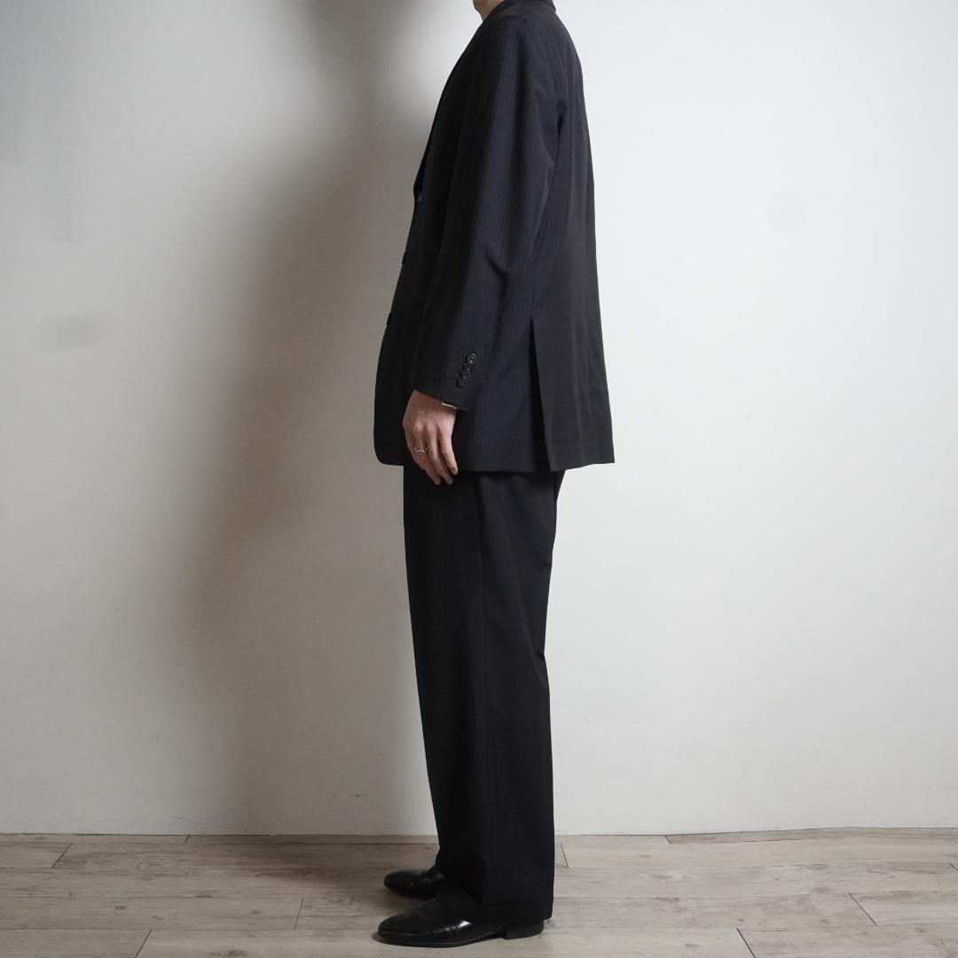 BALENCIAGA ストライプ柄シングルセットアップスーツ 黒/UW167