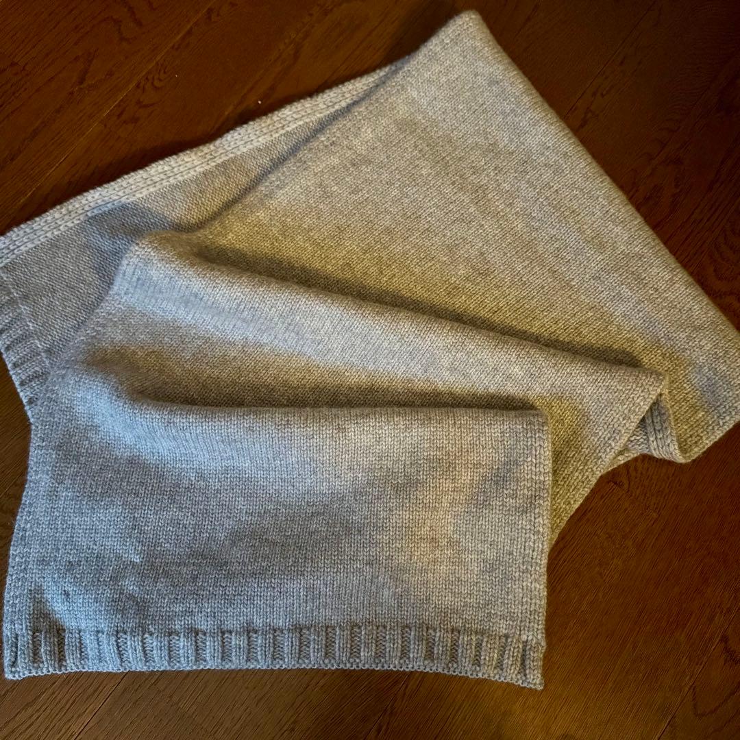 Johnstons of Elgin 100%カシミヤ グレー マフラー 手袋