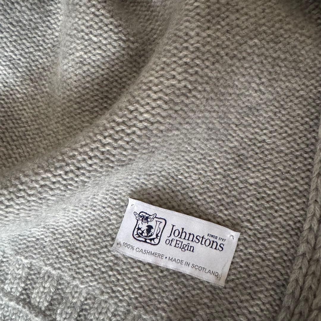 Johnstons of Elgin 100%カシミヤ グレー マフラー 手袋