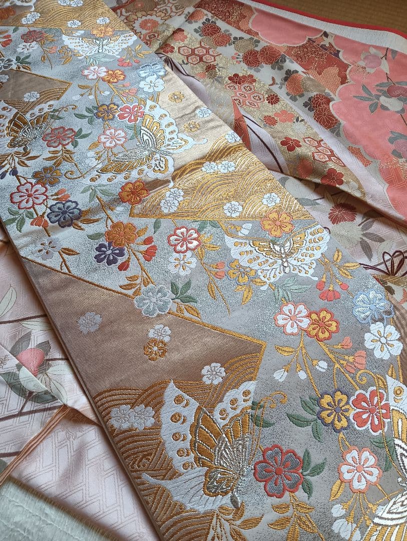 吾妻徳穂　振袖フルセット　美品　コーラル系　華やか　古典　丈158　裄66