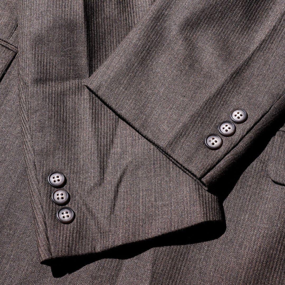 ヴィンテージ ダークブラウン カラー ダブル ウール セットアップ スーツ 茶色