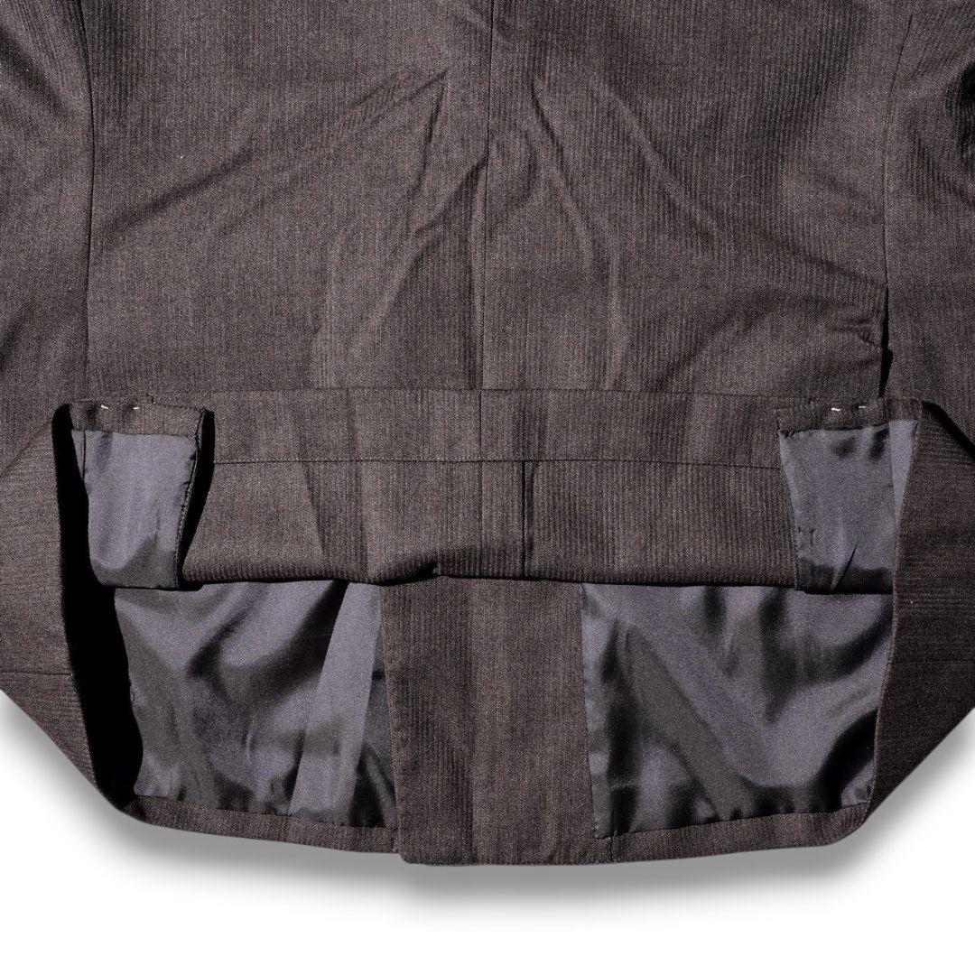 ヴィンテージ ダークブラウン カラー ダブル ウール セットアップ スーツ 茶色