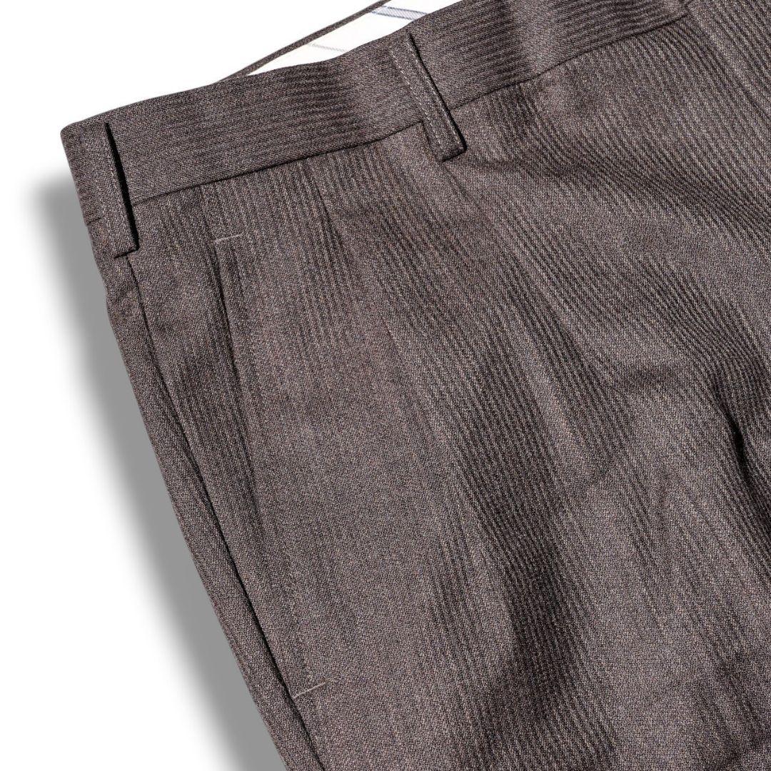 ヴィンテージ ダークブラウン カラー ダブル ウール セットアップ スーツ 茶色