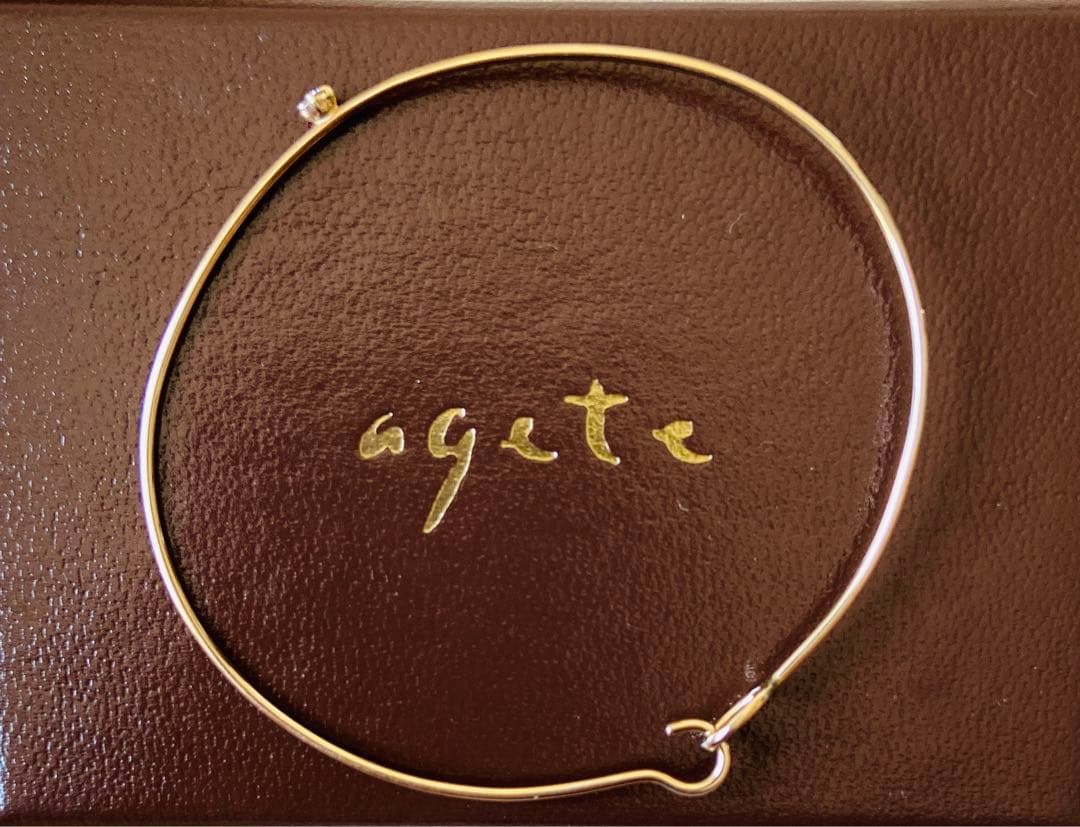 agete アガット　K10 ダイヤモンド　バングル　ブレスレット