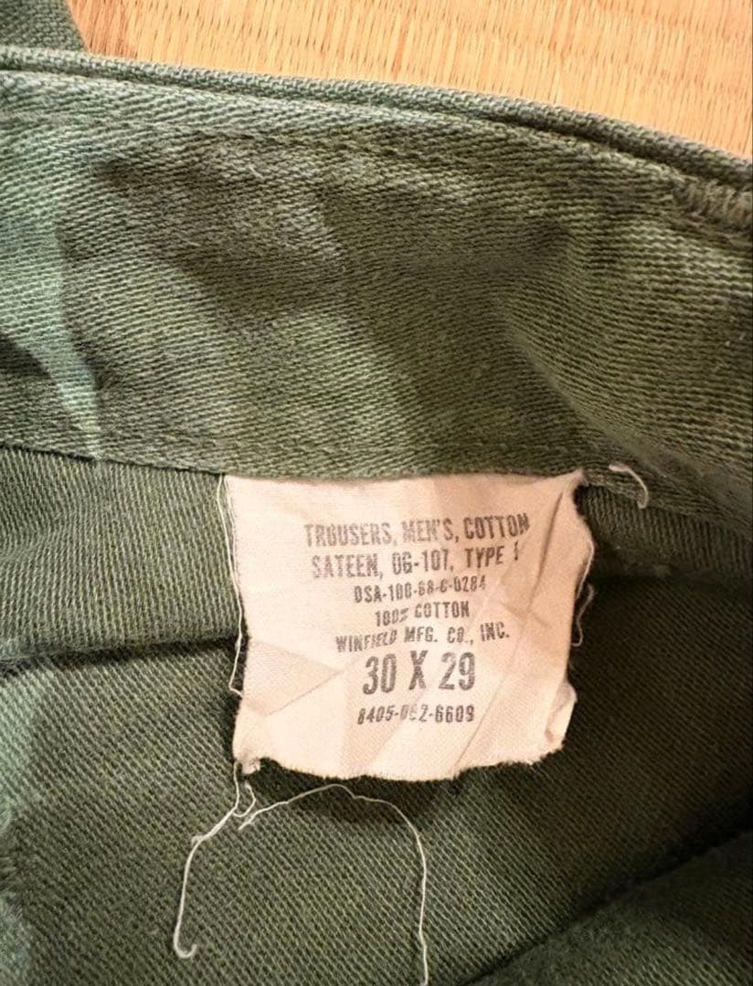 W30 L29 60s 米軍実物 ベイカー パンツ OG-107 USA製