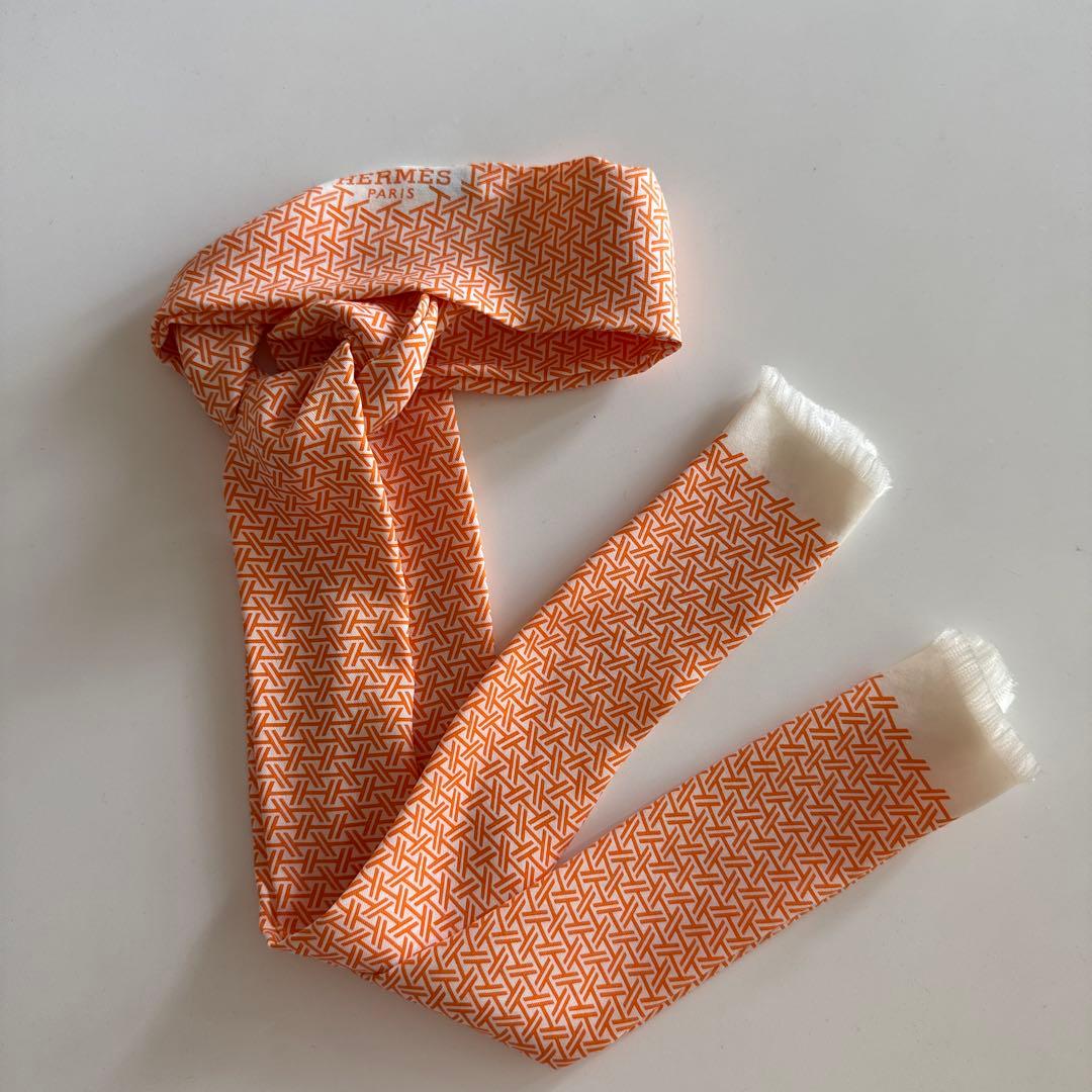 お値下げ❗️HERMES scarf tie スカーフ タイ ネクタイ 美品