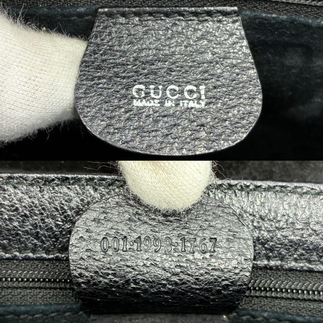 美品 GUCCI ワンショルダーバッグ 肩掛け フラップ レザー ブラック